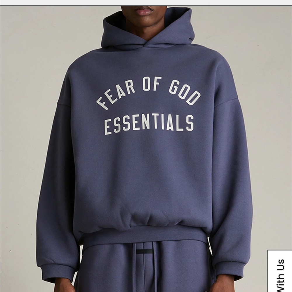 ESSENTIALS Fear of God Essentials Navy Hoodie ✨Authentic✨ - Picture 2 of 6